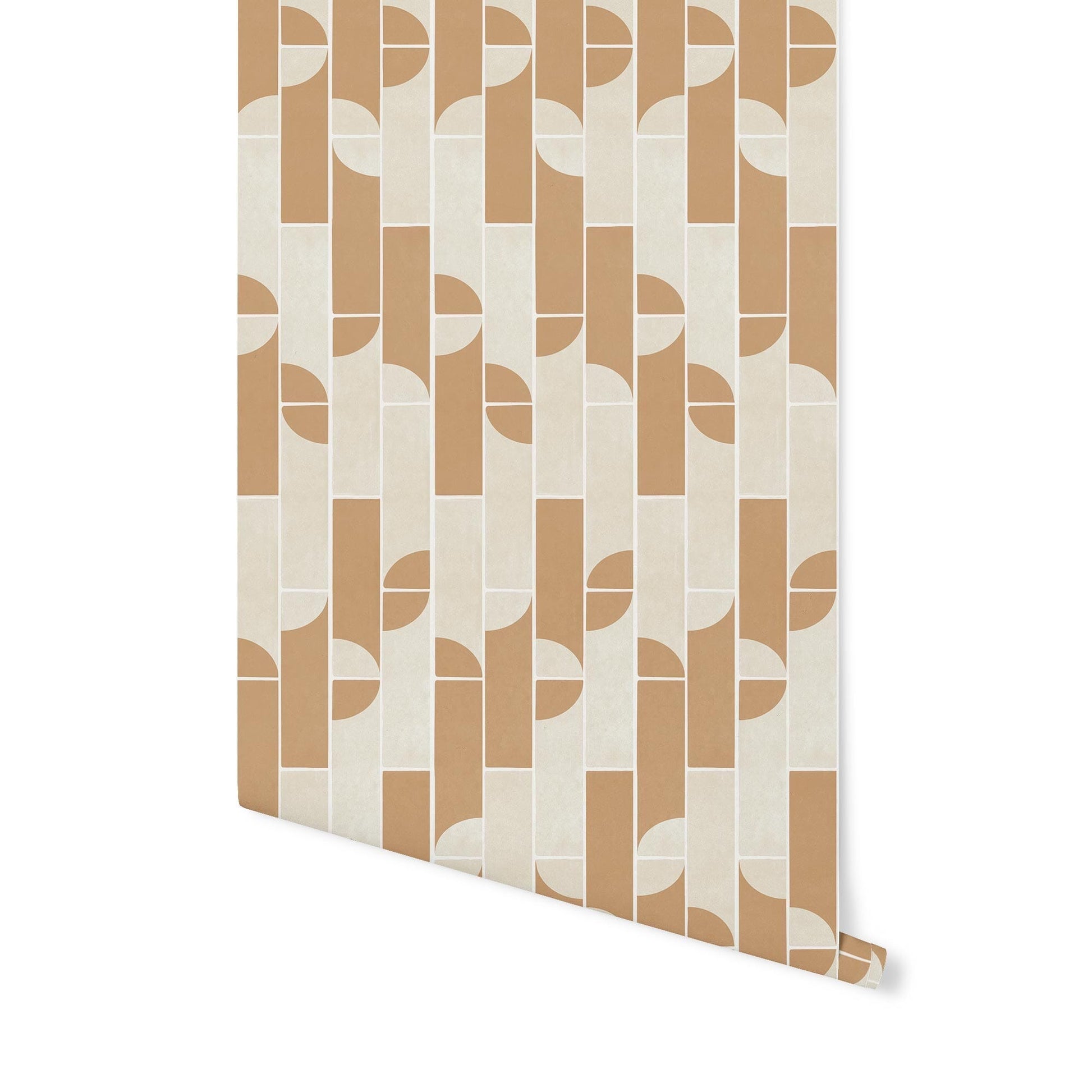 Curved Tile Wallpaper Wallpaper Urbanwalls Standard Wall Brown DOUBLE ROLL : 46" X 4 FEET