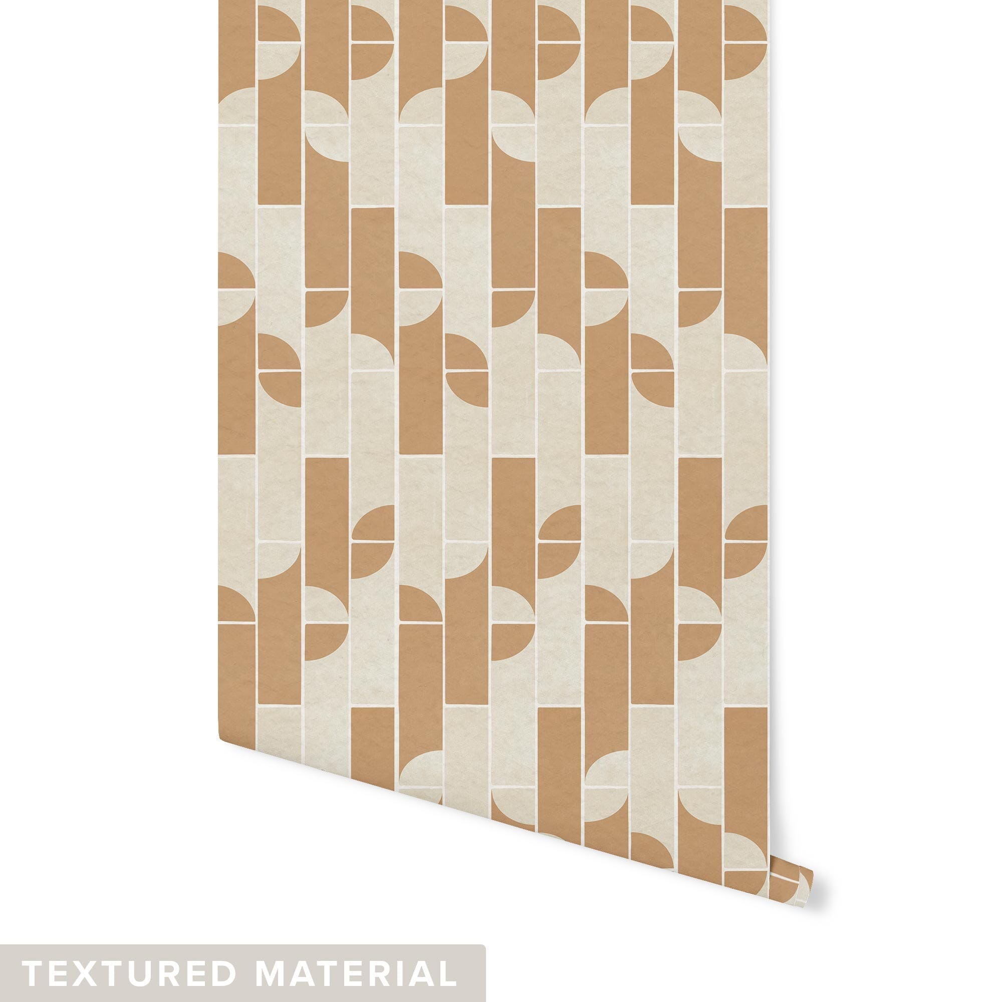 Curved Tile Wallpaper Wallpaper Urbanwalls Textured Wall Brown DOUBLE ROLL : 42" X 4 FEET