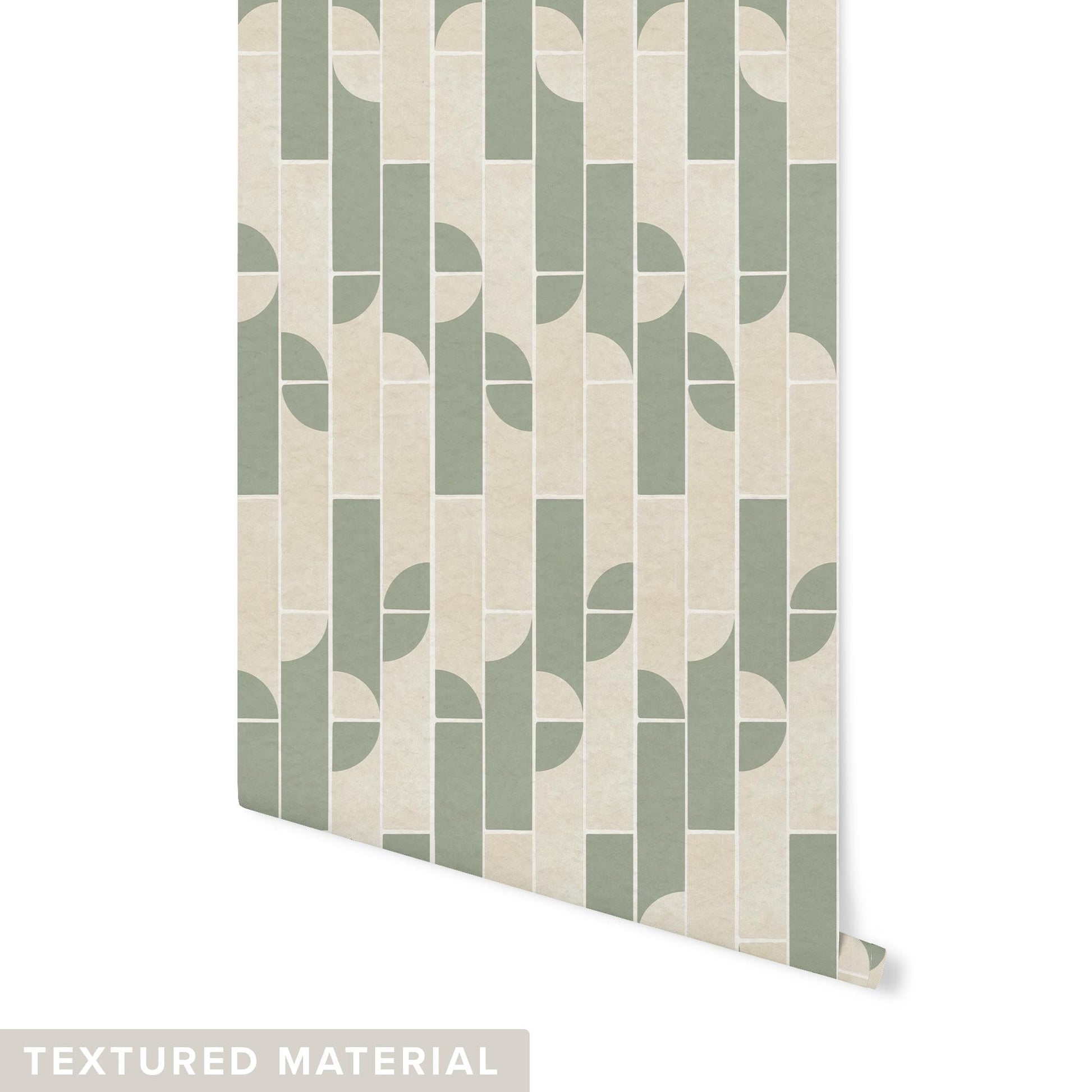 Curved Tile Wallpaper Wallpaper Urbanwalls Textured Wall Green DOUBLE ROLL : 42" X 4 FEET