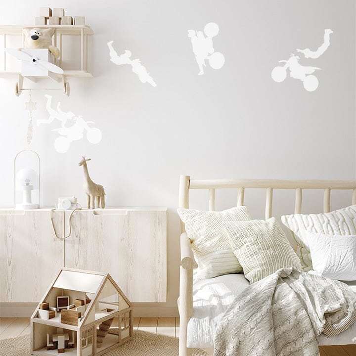 Dirt Bike Wall Decals Decals Urbanwalls White