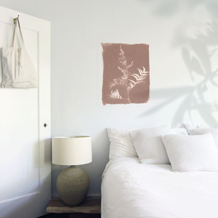 Fern Sun Art Print Prints Urbanwalls Adhesive Canvas Mauve 8" x 10"