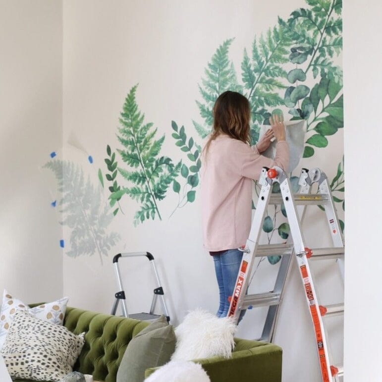 Ferns & Eucalyptus Wall Decals Decals Urbanwalls Standard Wall Half Order