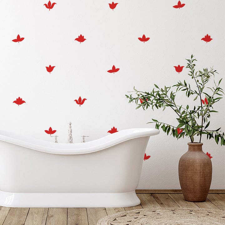 Flower Buds Wall Decals Decals Urbanwalls Red