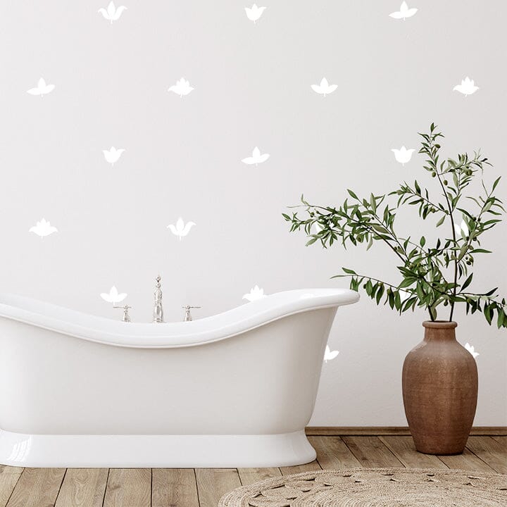 Flower Buds Wall Decals Decals Urbanwalls White