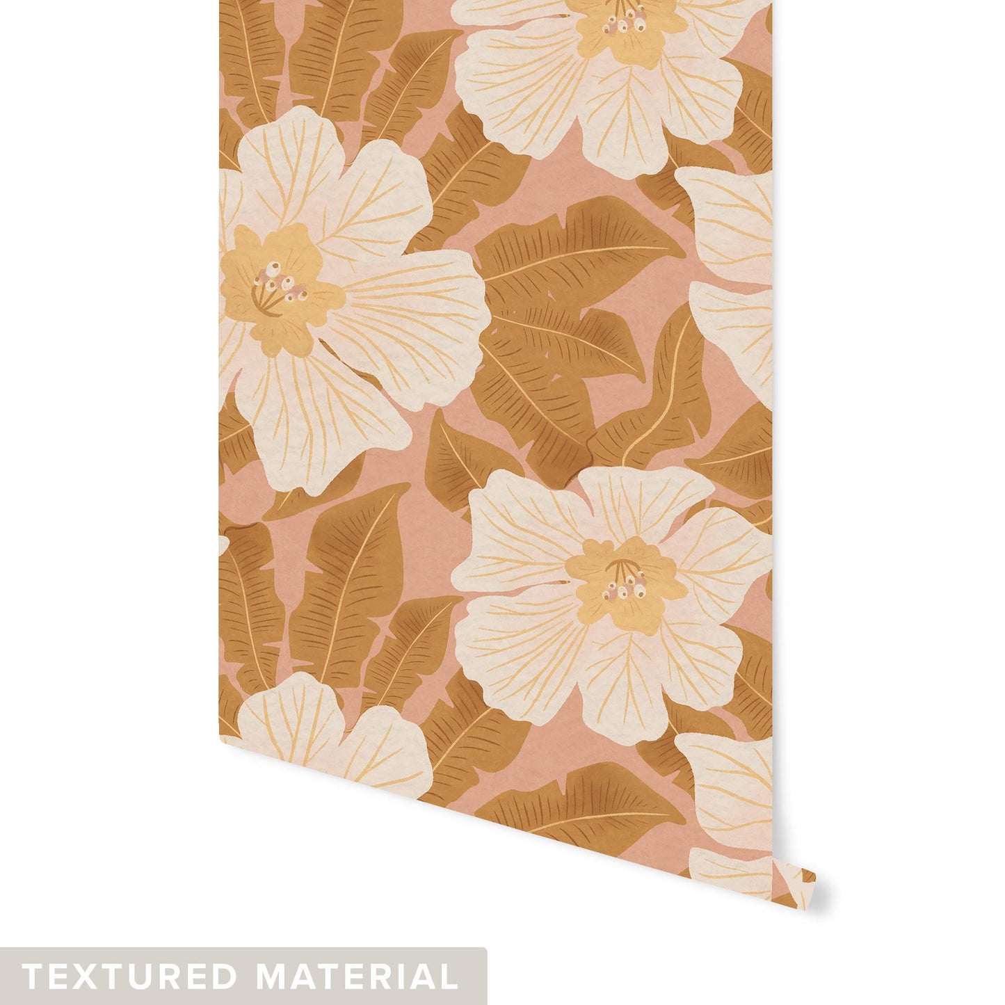 Hibiscus Wallpaper Wallpaper Urbanwalls Textured Wall Blush DOUBLE ROLL : 42" X 4 FEET