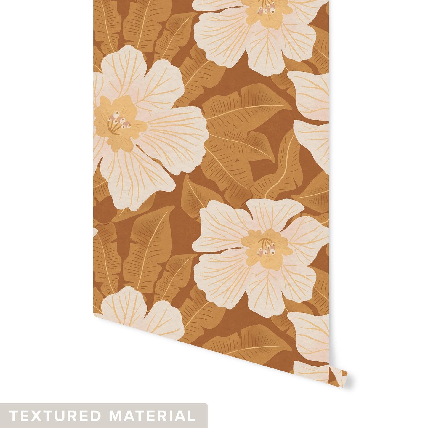 Hibiscus Wallpaper Wallpaper Urbanwalls Textured Wall Brown DOUBLE ROLL : 42" X 4 FEET