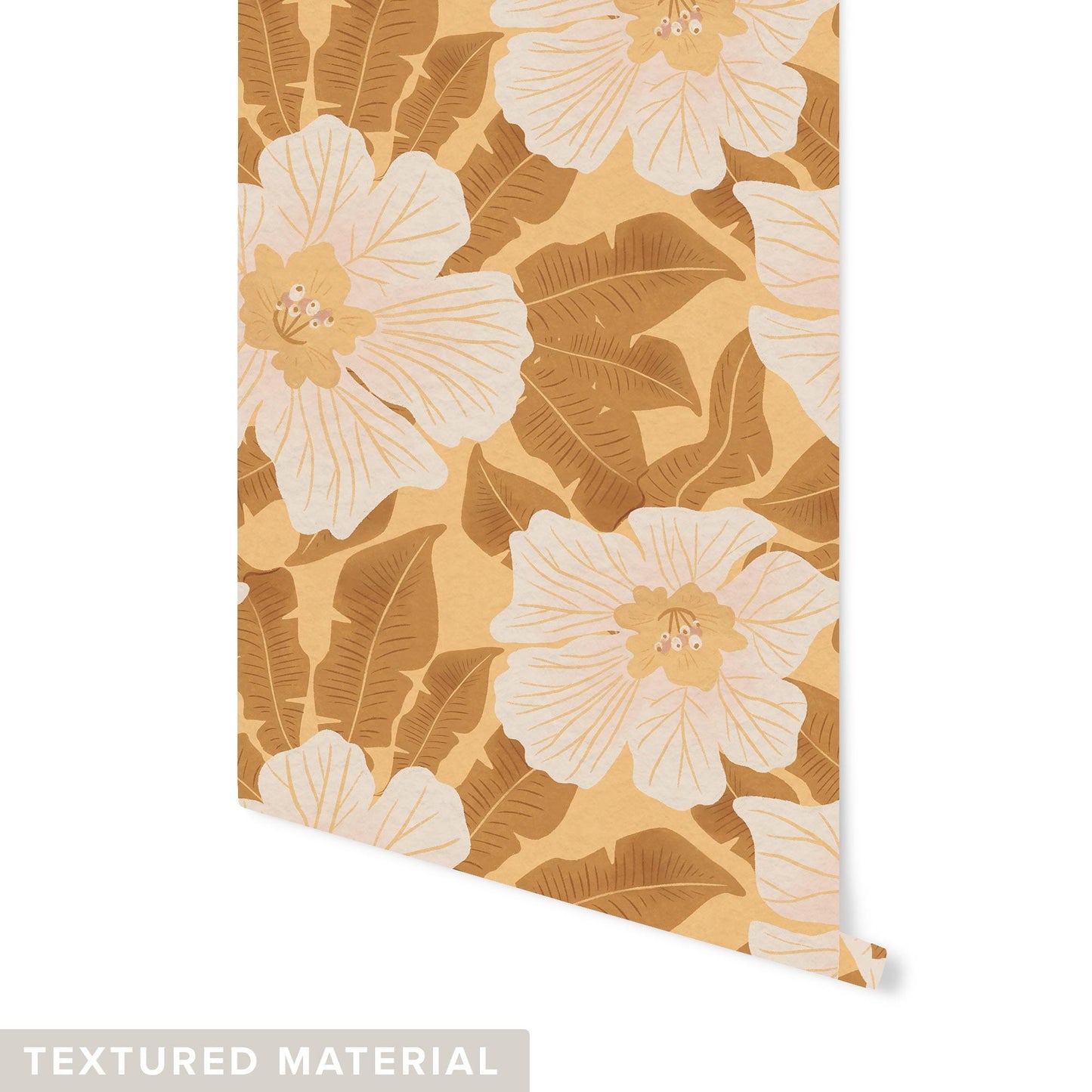 Hibiscus Wallpaper Wallpaper Urbanwalls Textured Wall Yellow DOUBLE ROLL : 42" X 4 FEET