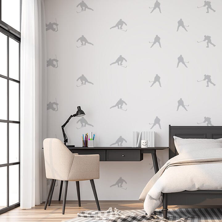 Hockey Wall Decals Decals Urbanwalls Silver (Metallic)