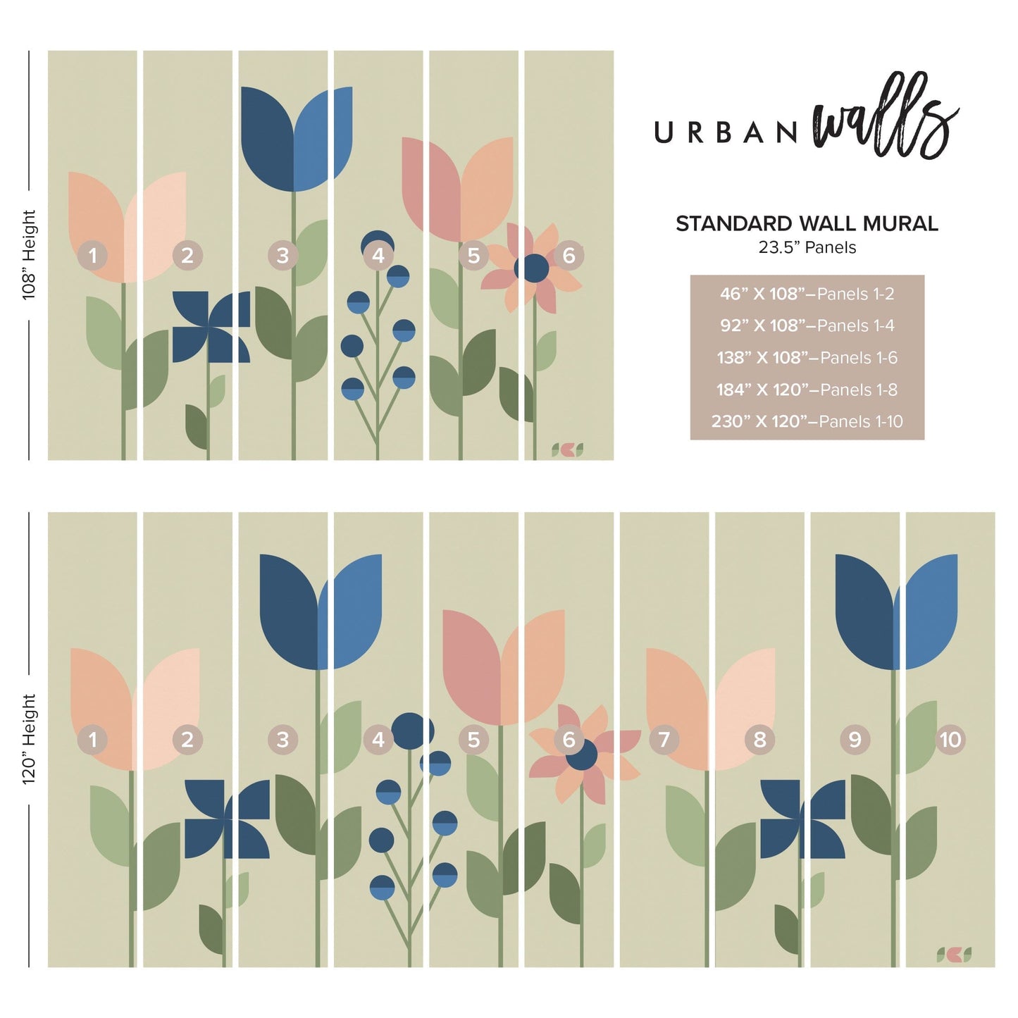 Into the Garden Wall Mural Murals Sunny Circle Studio Standard Wall 46" X 108" Elegant