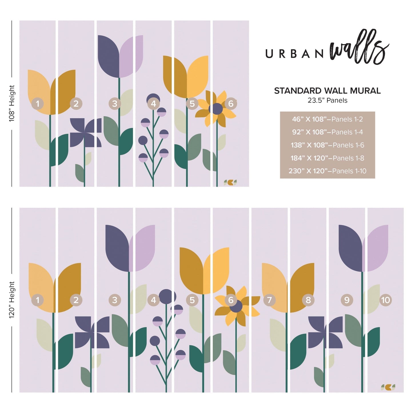 Into the Garden Wall Mural Murals Sunny Circle Studio Standard Wall 46" X 108" Stately