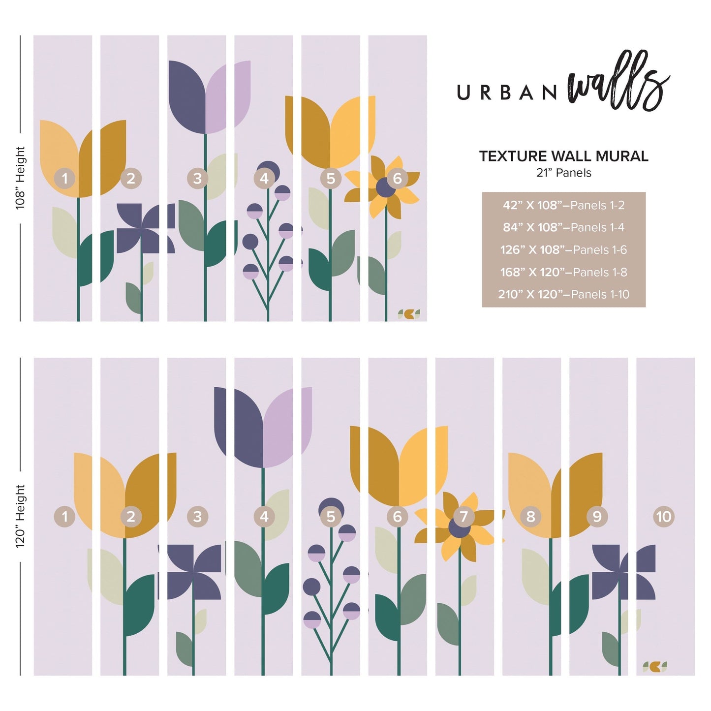 Into the Garden Wall Mural Murals Sunny Circle Studio Textured Wall 42" X 108" Stately