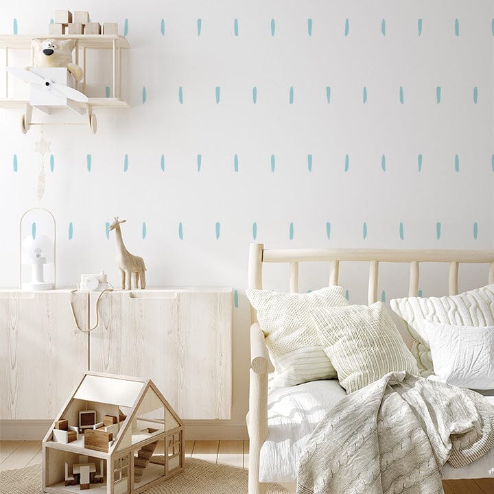 Irregular Paint Stroke Wall Decals Decals Urbanwalls Baby Blue 