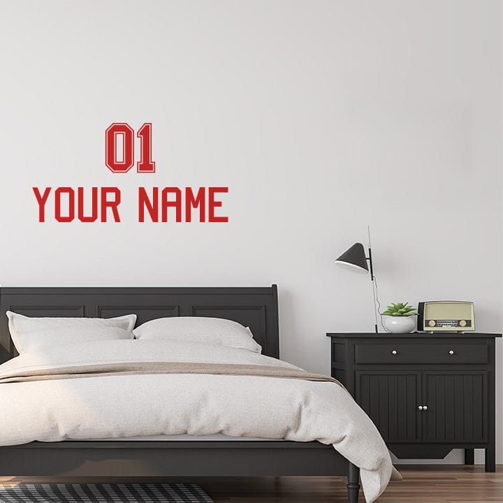 Jersey Name and Number Wall Decal Decals Urbanwalls