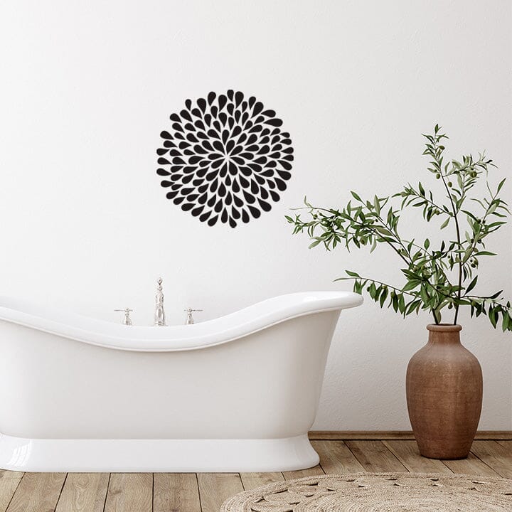 Large Flower Wall Decal Decals Urbanwalls Black