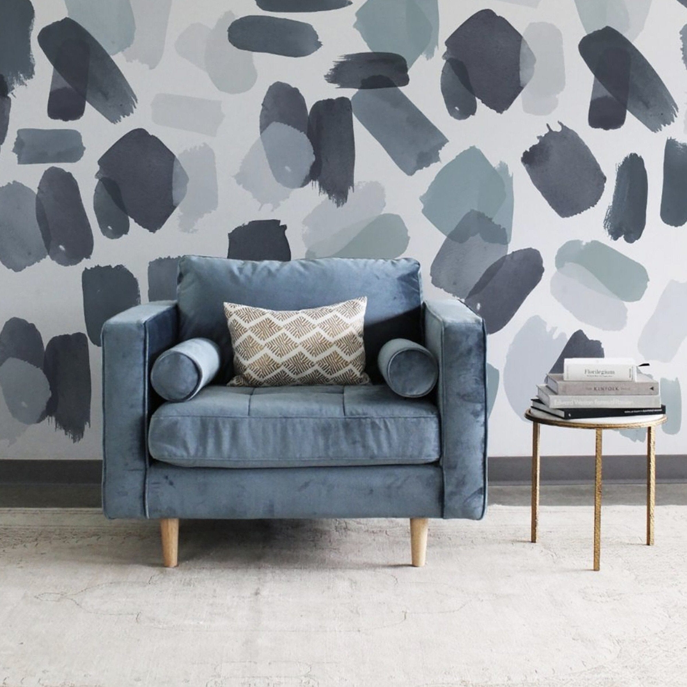 Large Indigo Brush Stroke Wall Decals Decals Urbanwalls Standard Wall Full Order