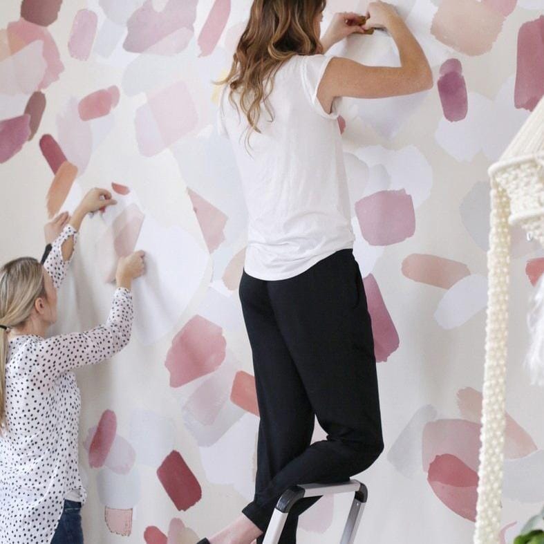Large Pink Brush Stroke Wall Decals Decals Urbanwalls