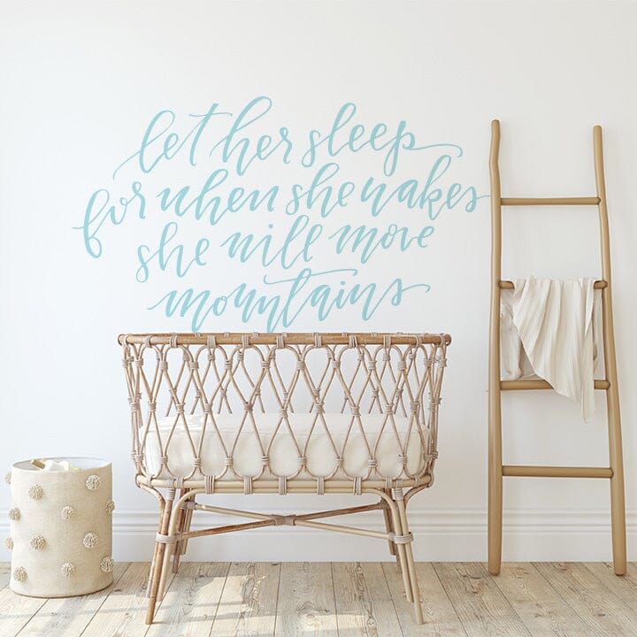 Let Her Sleep Wall Decal Decals Urbanwalls Baby Blue 80" x 45"