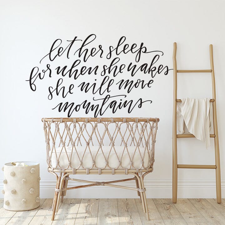 Let Her Sleep Wall Decal Decals Urbanwalls Black 80" x 45"