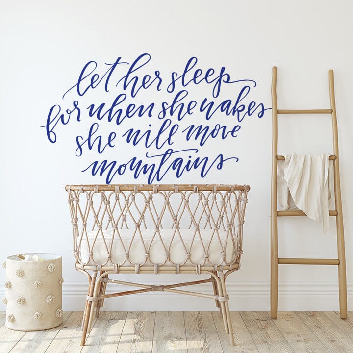 Let Her Sleep Wall Decal Decals Urbanwalls Dark Blue 80" x 45"