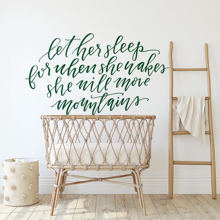 Let Her Sleep Wall Decal Decals Urbanwalls Dark Green 80" x 45"
