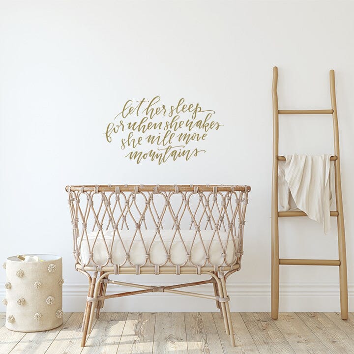 Let Her Sleep Wall Decal Decals Urbanwalls Gold (Metallic) 41" x 23"