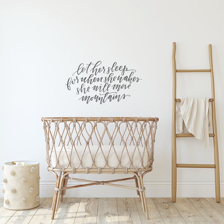 Let Her Sleep Wall Decal Decals Urbanwalls Grey 41" x 23"