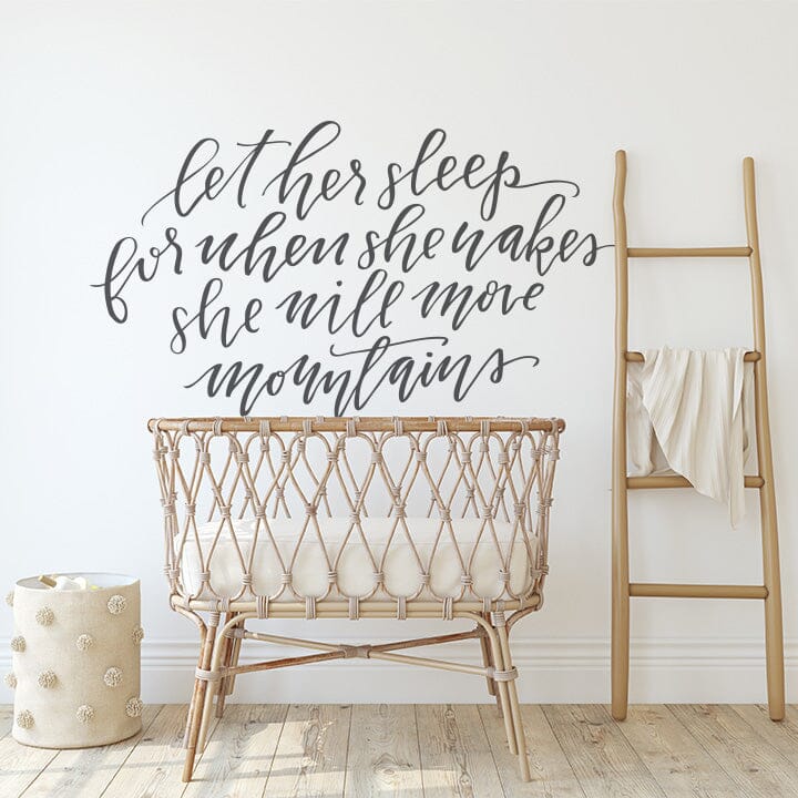 Let Her Sleep Wall Decal Decals Urbanwalls Grey 80" x 45"