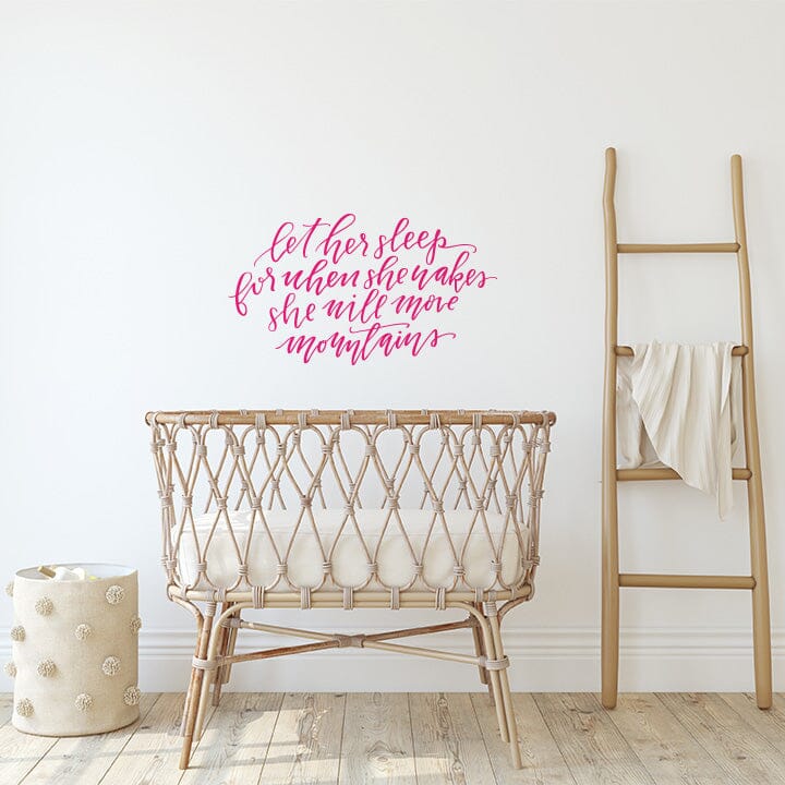 Let Her Sleep Wall Decal Decals Urbanwalls Hot Pink 41" x 23"