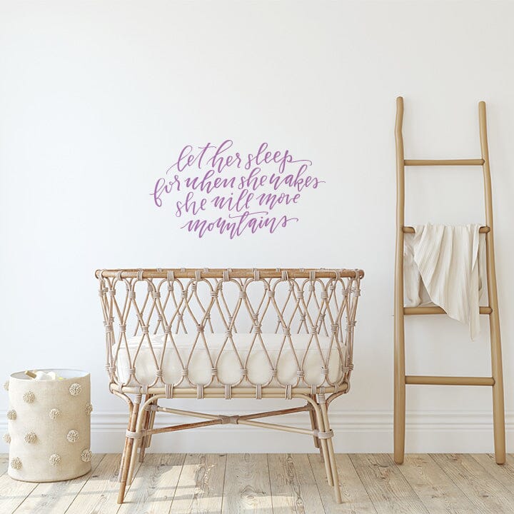 Let Her Sleep Wall Decal Decals Urbanwalls Lilac 41" x 23"