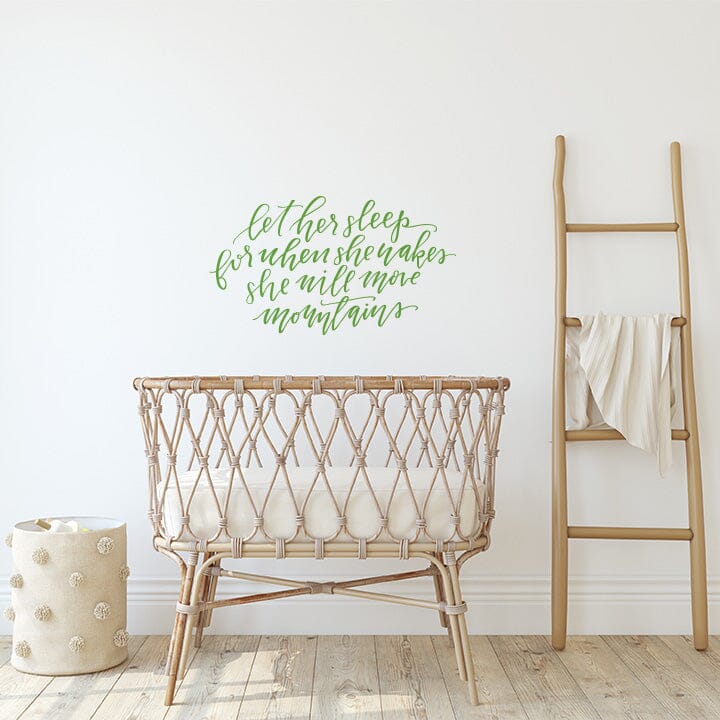 Let Her Sleep Wall Decal Decals Urbanwalls Lime Green 41" x 23"