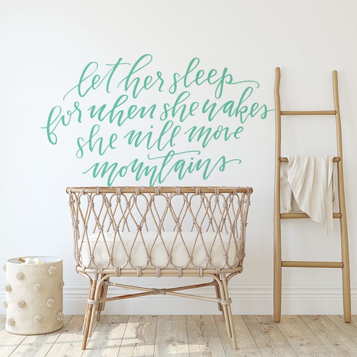 Let Her Sleep Wall Decal Decals Urbanwalls Mint 80" x 45"