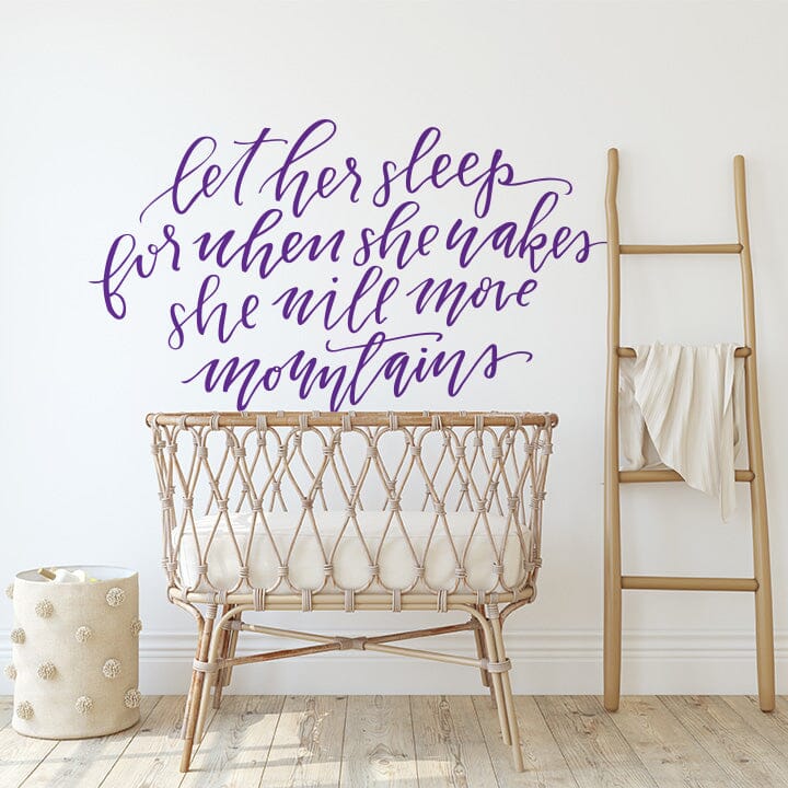 Let Her Sleep Wall Decal Decals Urbanwalls Purple 80" x 45"