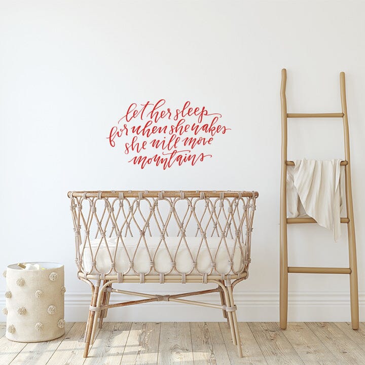Let Her Sleep Wall Decal Decals Urbanwalls Red 41" x 23"