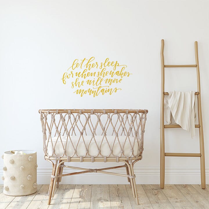 Let Her Sleep Wall Decal Decals Urbanwalls Signal Yellow 41" x 23"