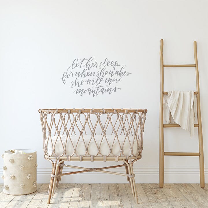 Let Her Sleep Wall Decal Decals Urbanwalls Silver (Metallic) 41" x 23"
