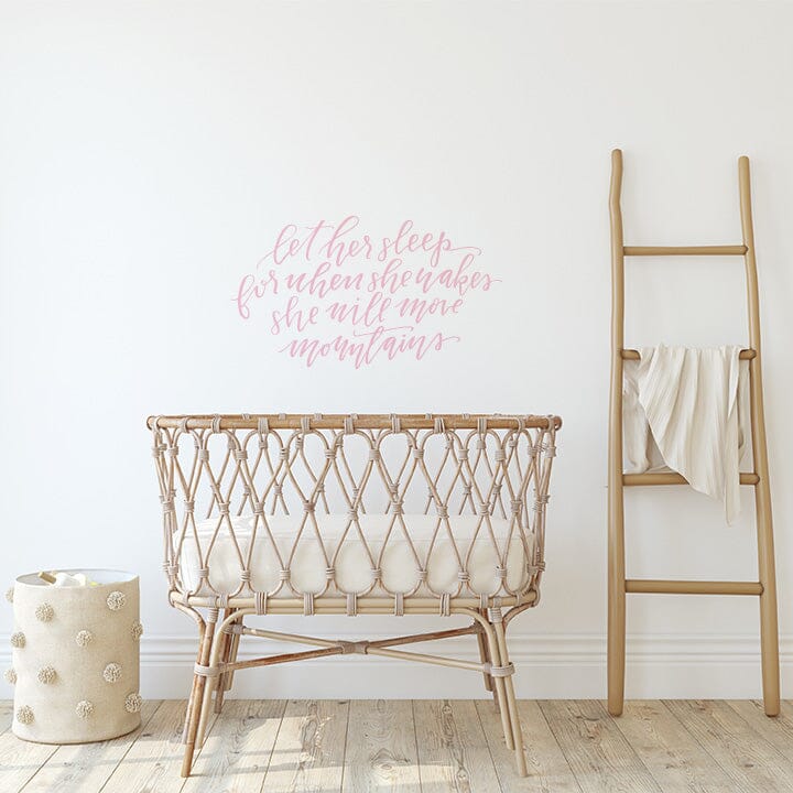 Let Her Sleep Wall Decal Decals Urbanwalls Soft Pink 41" x 23"