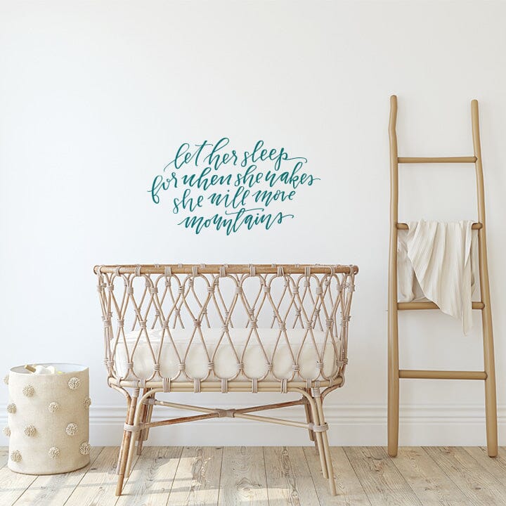Let Her Sleep Wall Decal Decals Urbanwalls Turquoise 41" x 23"