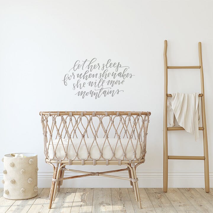 Let Her Sleep Wall Decal Decals Urbanwalls Warm Grey 41" x 23"
