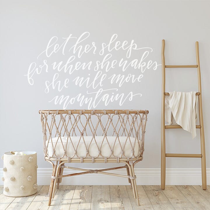 Let Her Sleep Wall Decal Decals Urbanwalls White 80" x 45"