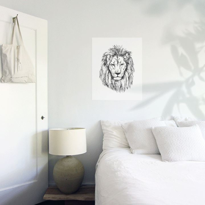 Lion Heart Art Print Prints Urbanwalls Adhesive Canvas 8" x 10"