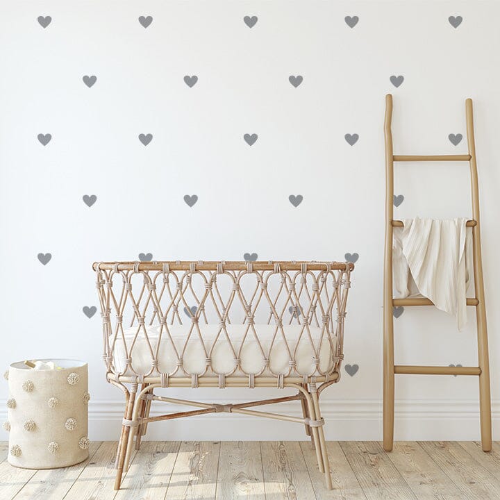 Little Hearts Wall Decals Decals Urbanwalls Silver (Metallic) 