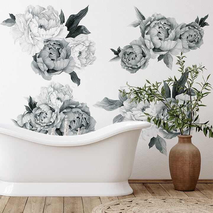 Midnight Peonies Wall Decals Decals Urbanwalls Standard Wall Full Order