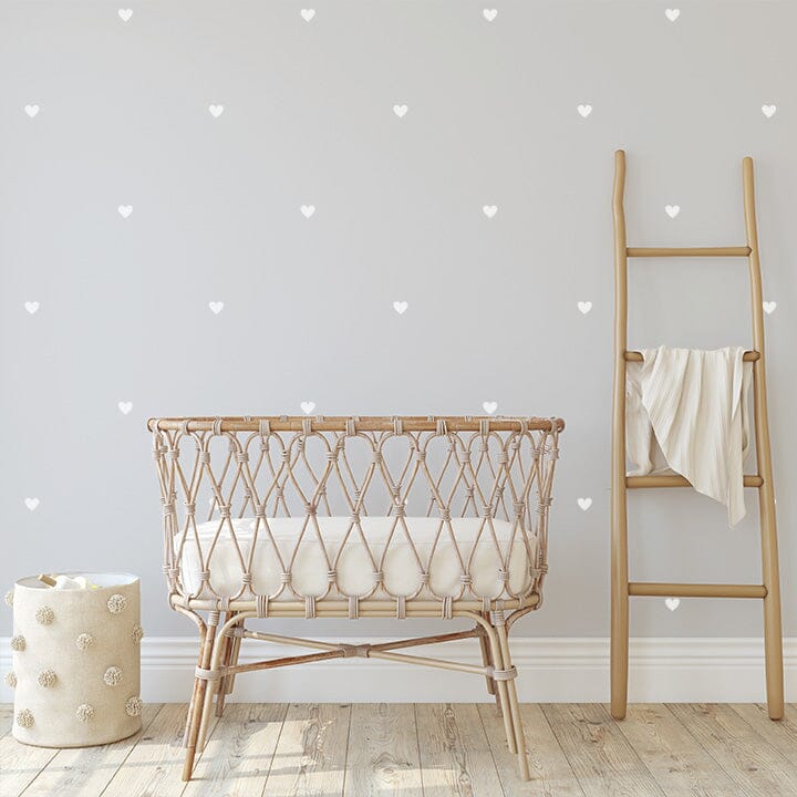 Mini Heart Wall Decals Decals Urbanwalls White