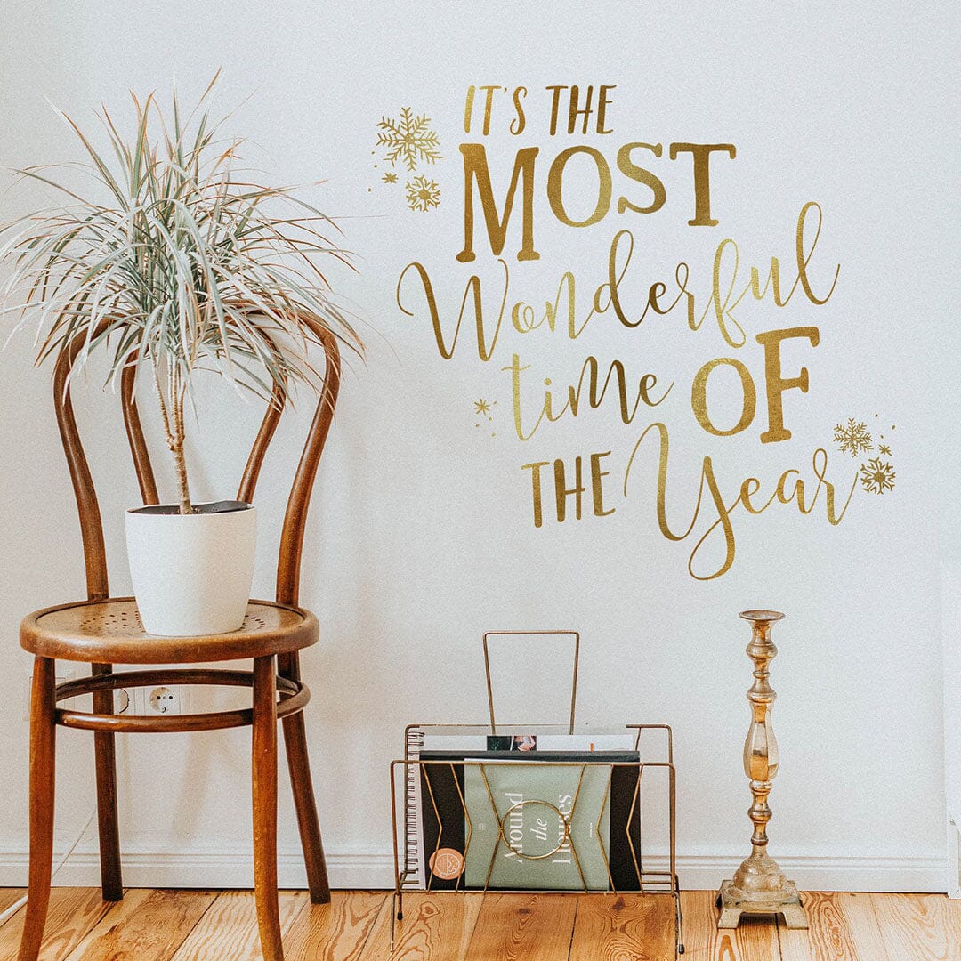 Most Wonderful Time of the Year with Snowflakes Wall Decal Decals Urbanwalls