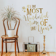 Most Wonderful Time of the Year with Snowflakes Wall Decal Decals Urbanwalls