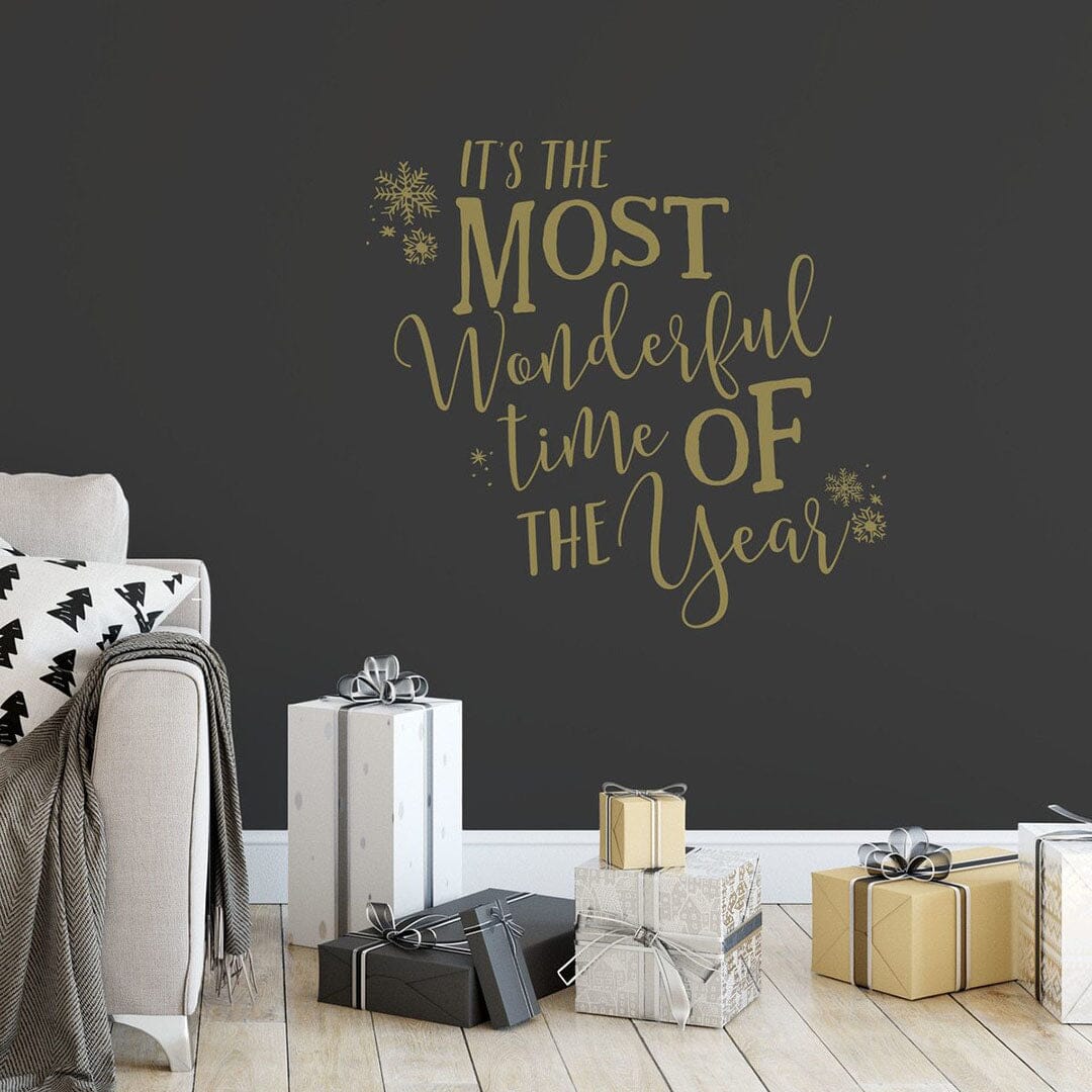 Most Wonderful Time of the Year with Snowflakes Wall Decal Decals Urbanwalls