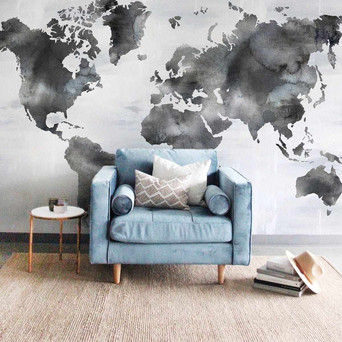 Painted World Map Wall Mural Murals Urbanwalls