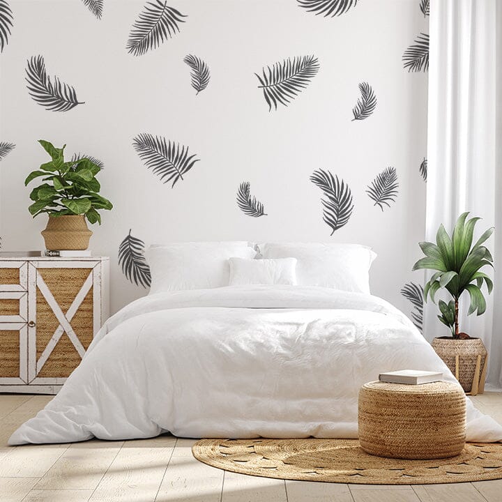 Palm Fronds Wall Decals Decals Urbanwalls Grey 