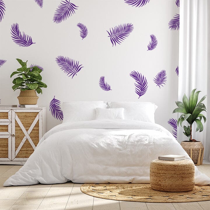 Palm Fronds Wall Decals Decals Urbanwalls Purple 