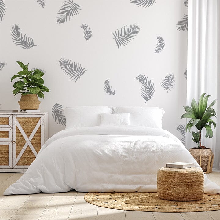 Palm Fronds Wall Decals Decals Urbanwalls Silver (Metallic) 